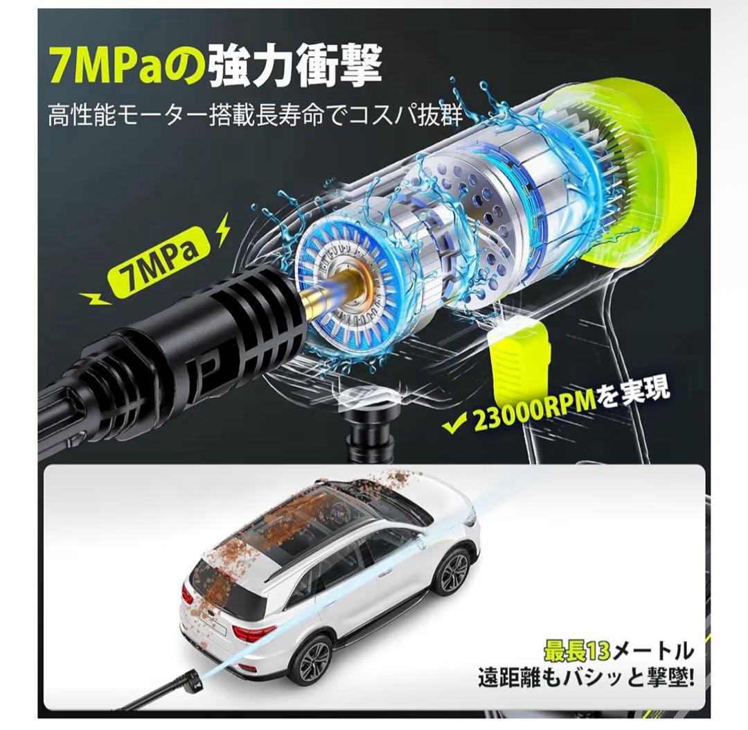 高圧洗浄機 コードレス 充電式 バッテリー式 洗車機 家庭用 6in1ノズル