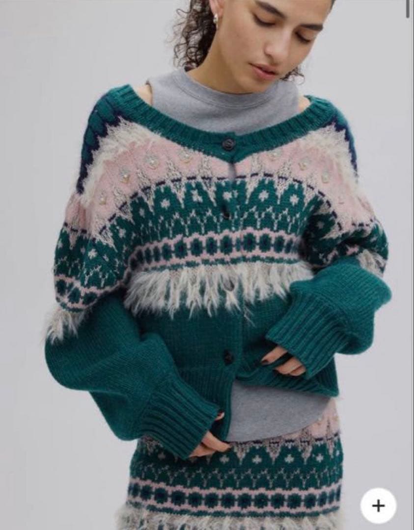 トップス 2WAY LADY NORDIC KNIT CARDIGAN