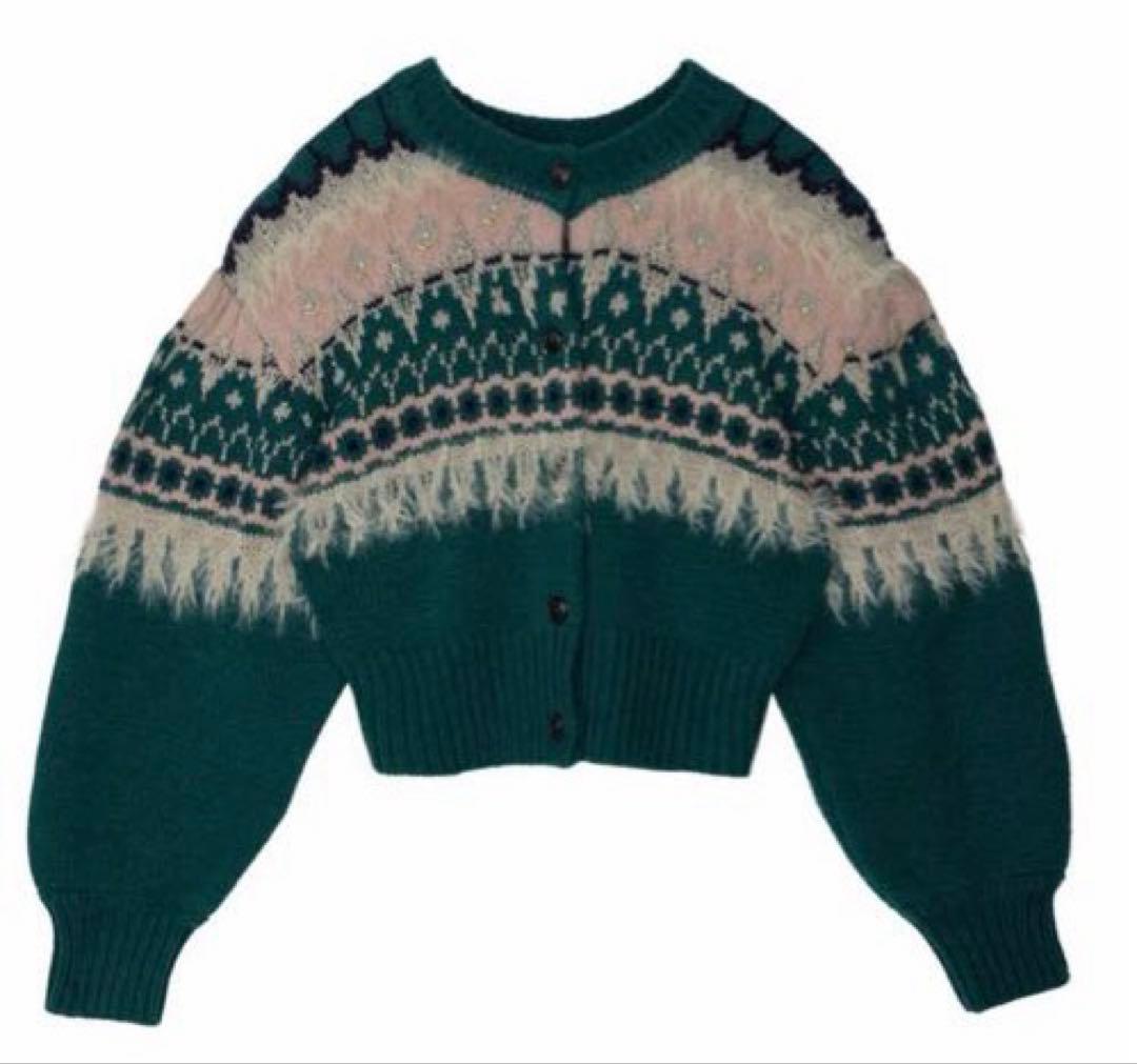 トップス 2WAY LADY NORDIC KNIT CARDIGAN