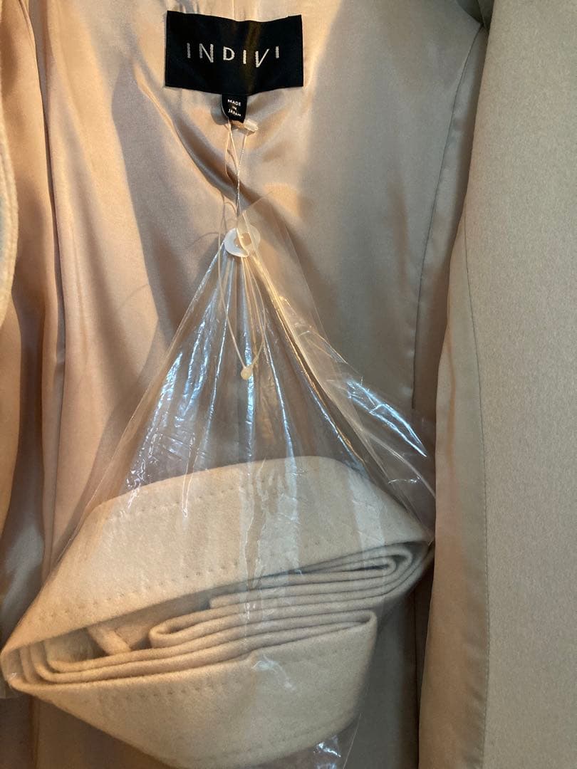 【新品】INDIVIカシミヤ入りウールロングコート