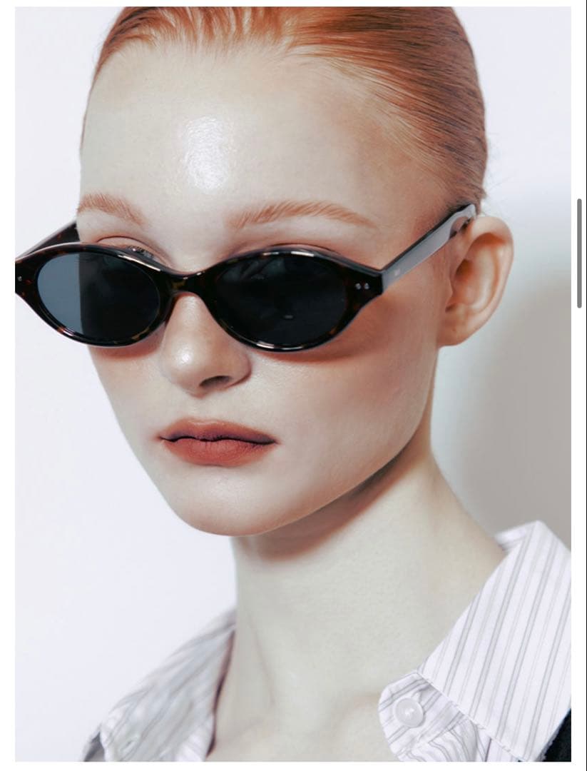 Rieti eyewear ブラウン キャットアイ サングラス