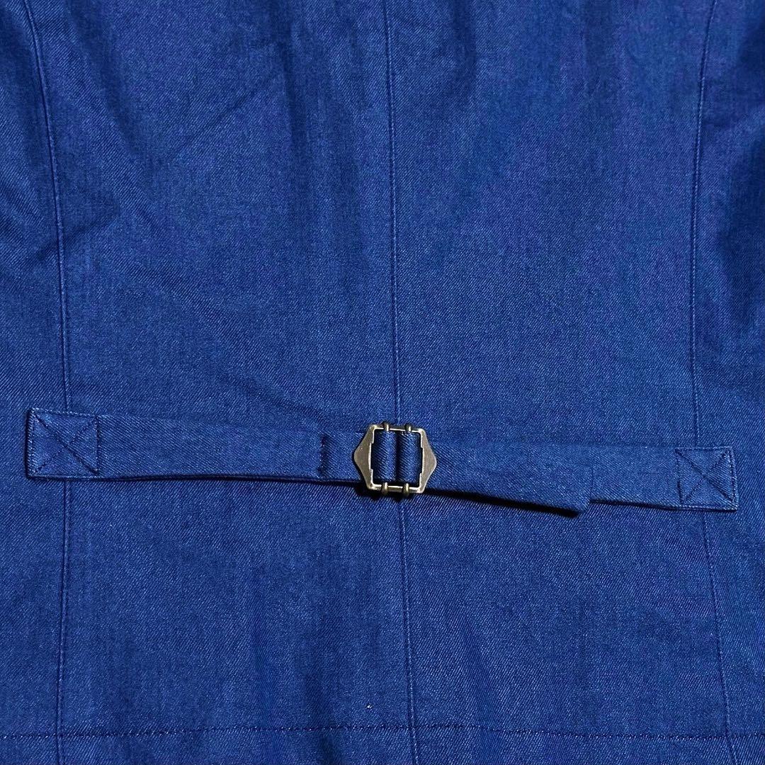 定価12万 パパス 羊革 インディゴデニム パッチワーク 加工 ベスト 48