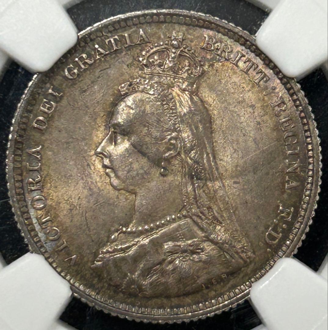 1887 イギリス1S Jubilee Head NGC MS63