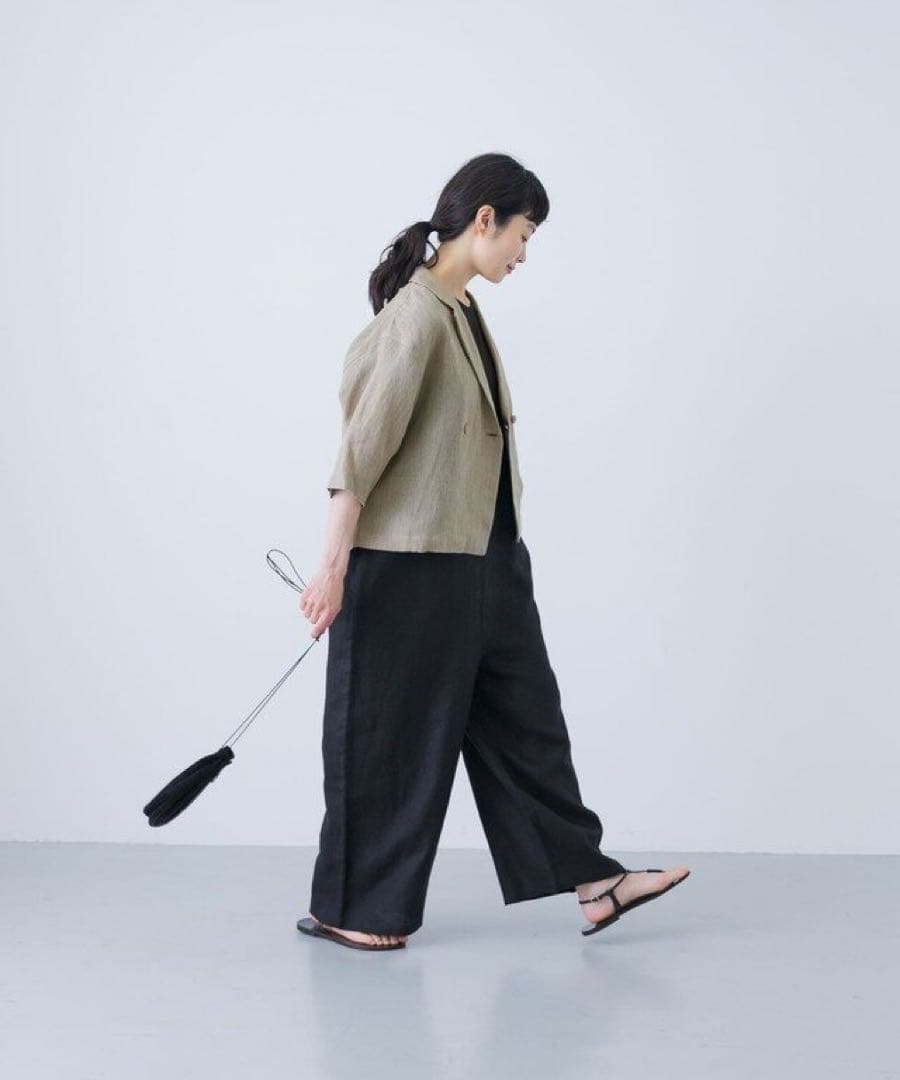 かぐれ　リネンハーフスリーブジャケット　ナチュラル　2025SS