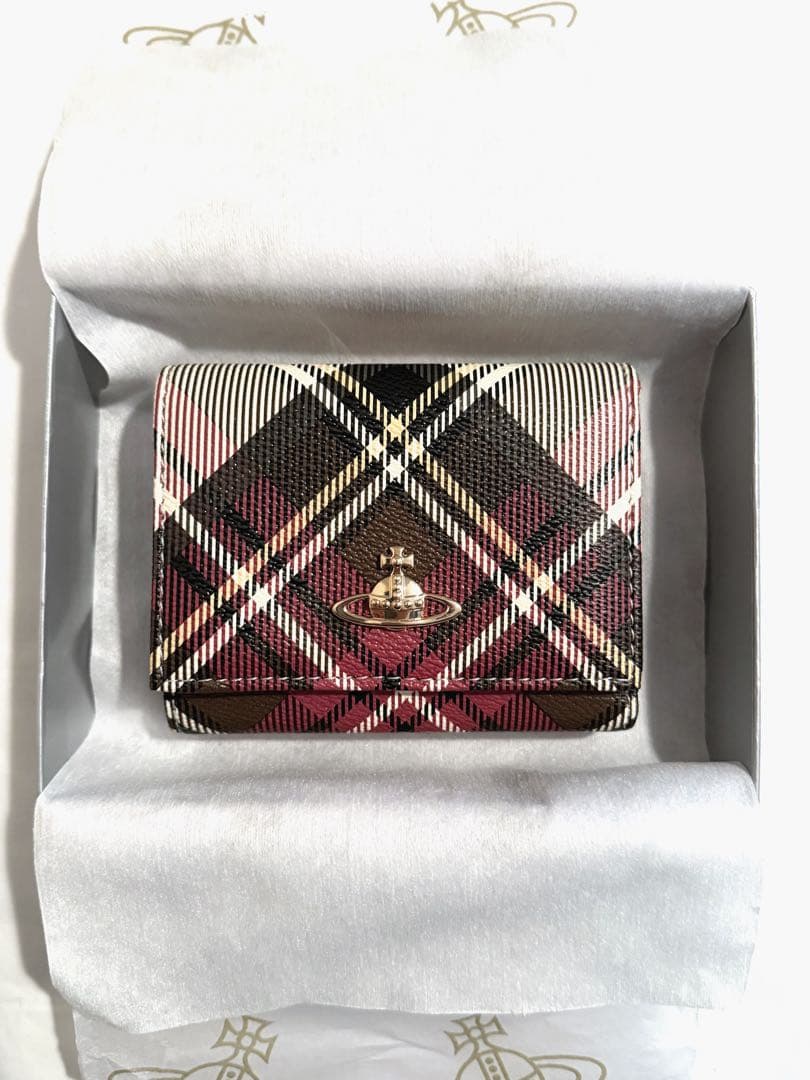 【新品未使用】Vivienne Westwood 三つ折り財布 チェック 大人気