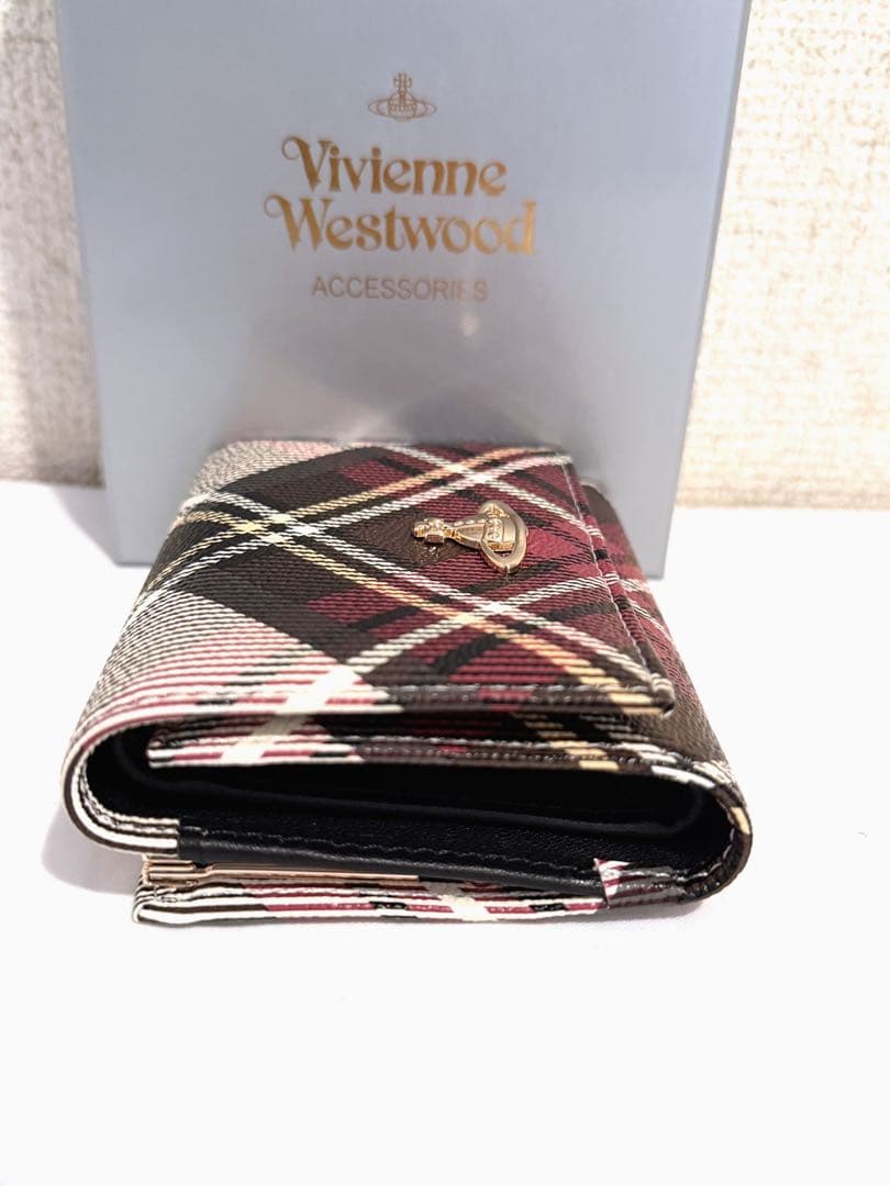 【新品未使用】Vivienne Westwood 三つ折り財布 チェック 大人気