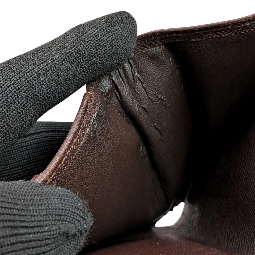 良品 ルイヴィトン ダミエ エベヌ コンパクトジップ 折り財布 コンパクト財布