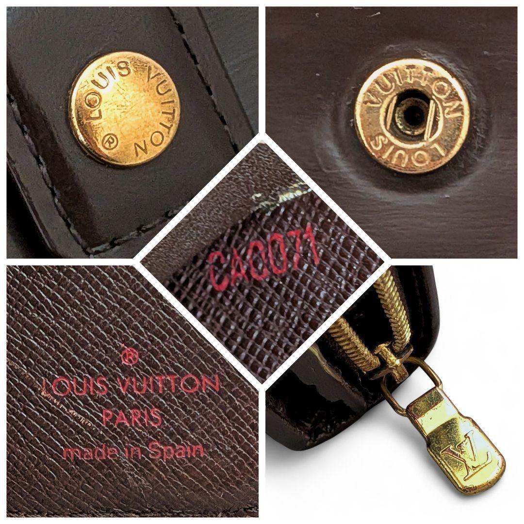 良品 ルイヴィトン ダミエ エベヌ コンパクトジップ 折り財布 コンパクト財布