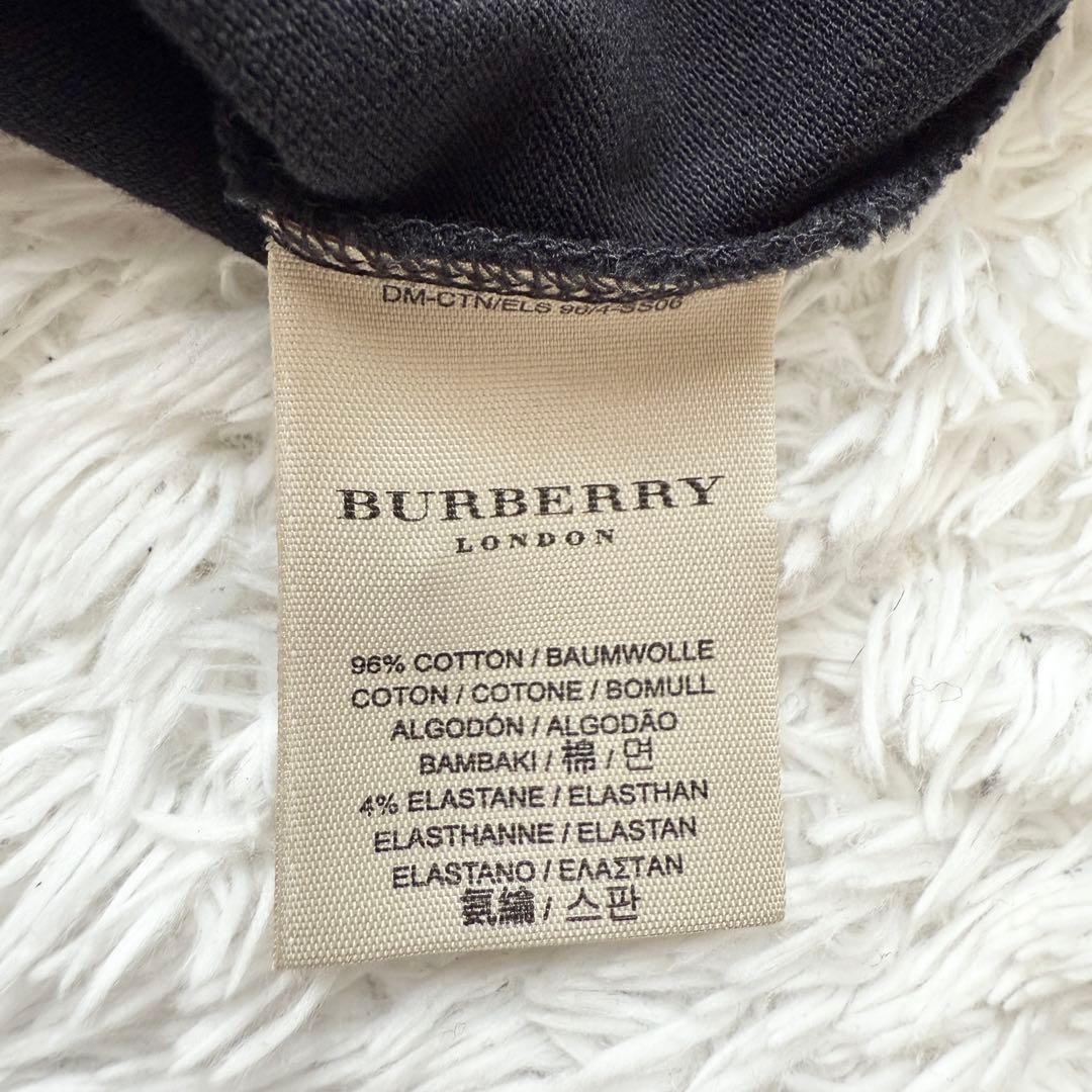 Burberry チェック襟 ポロシャツ XL 大きいサイズ　黒