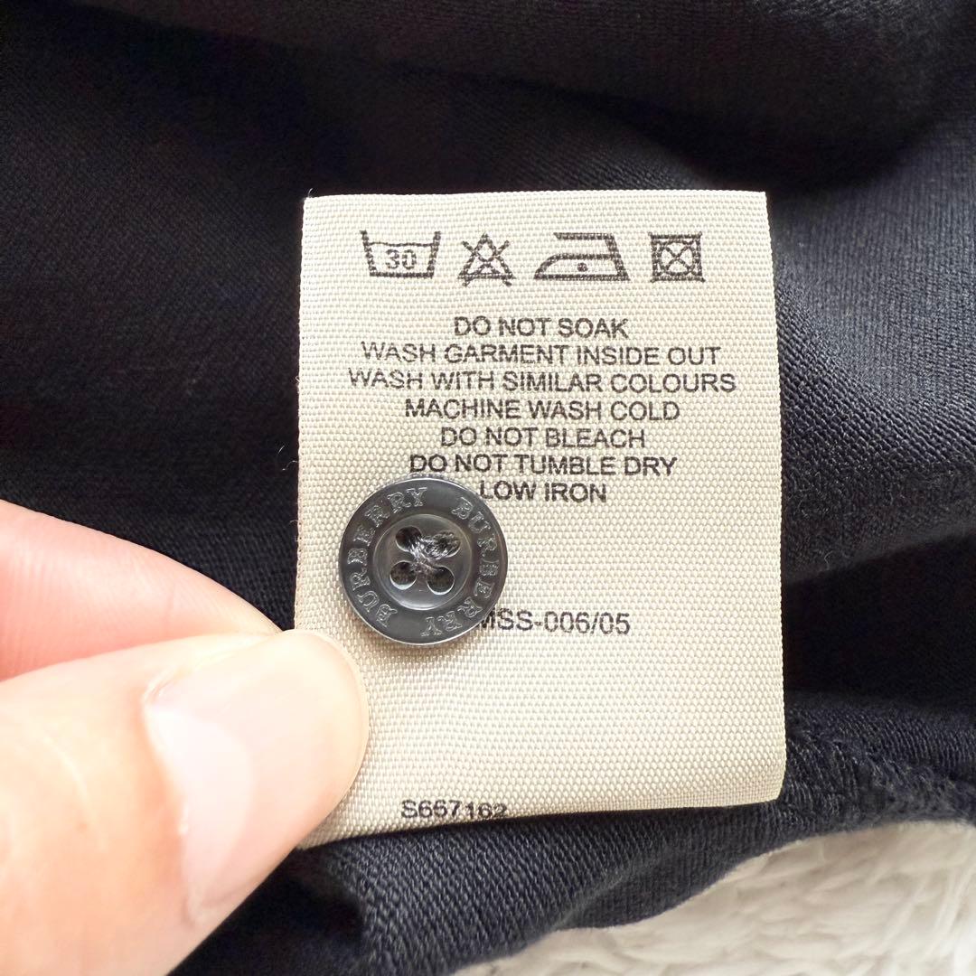 Burberry チェック襟 ポロシャツ XL 大きいサイズ　黒