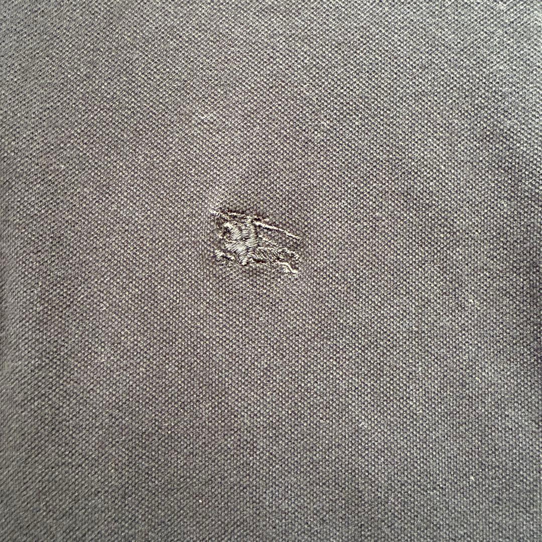 Burberry チェック襟 ポロシャツ XL 大きいサイズ　黒