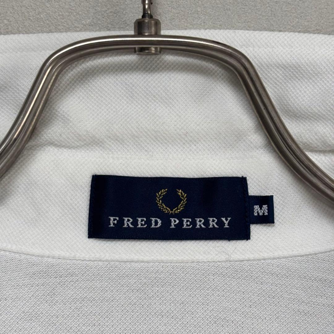 FRED PERRY フレッドペリー ボタンシャツ ポロシャツ M白 ホワイト