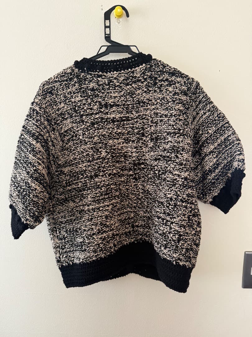 トップス CLANE DOT LINE HALF SLEEVE KNIT CARDIGAN