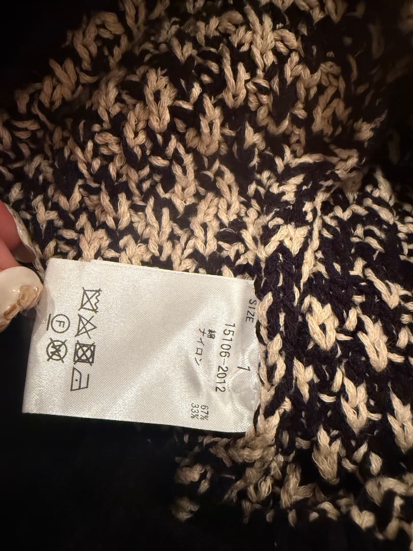 トップス CLANE DOT LINE HALF SLEEVE KNIT CARDIGAN