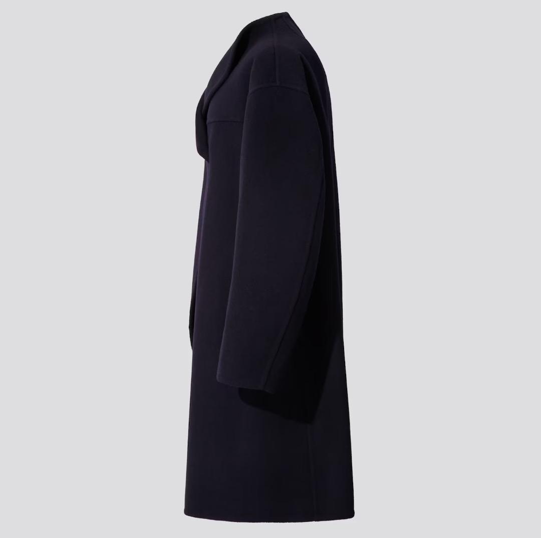 【試着のみ美品】美品ユニクロ ＋Ｊジルサンダー カシミア混　ノーカラーコート