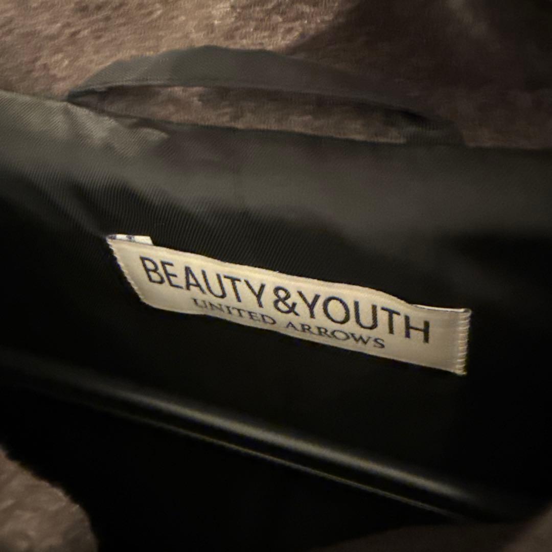 beauty&youth 120Sメルトンフードコート L ブラウン　極美品