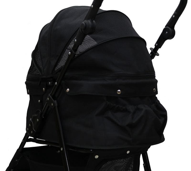 多頭用耐荷重30kg！ココハート ４輪ペットカート/甘えん坊バギーBIG 黒
