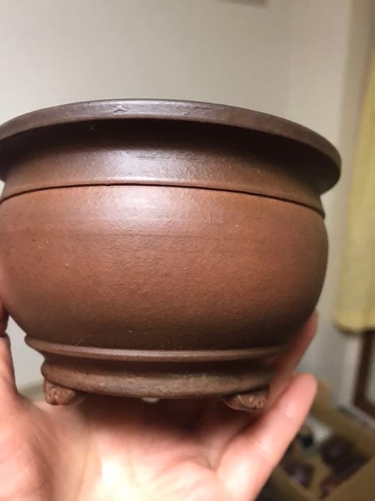 盆栽鉢　時代盆栽鉢2点一陶園丸泥鉢他青い懸崖隅切り八角鉢山野草サボテン植木鉢