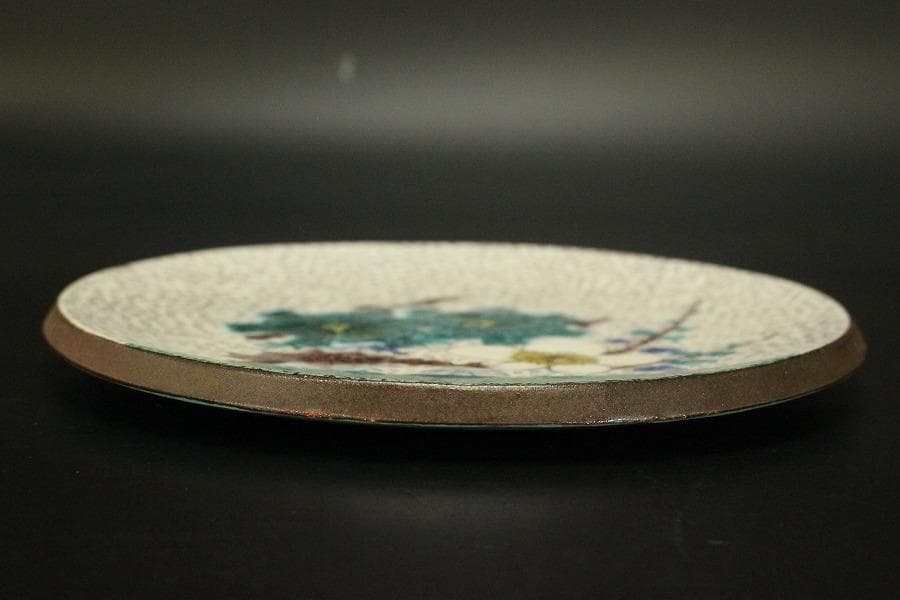 色絵 松竹梅 飾皿 浅蔵五十吉造 共箱(メ1489)