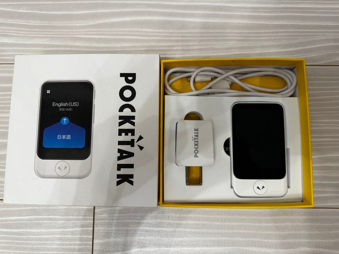 POCKETALK S 白ポケトークS 翻訳機 付属品完備 動作確認済カバー付き