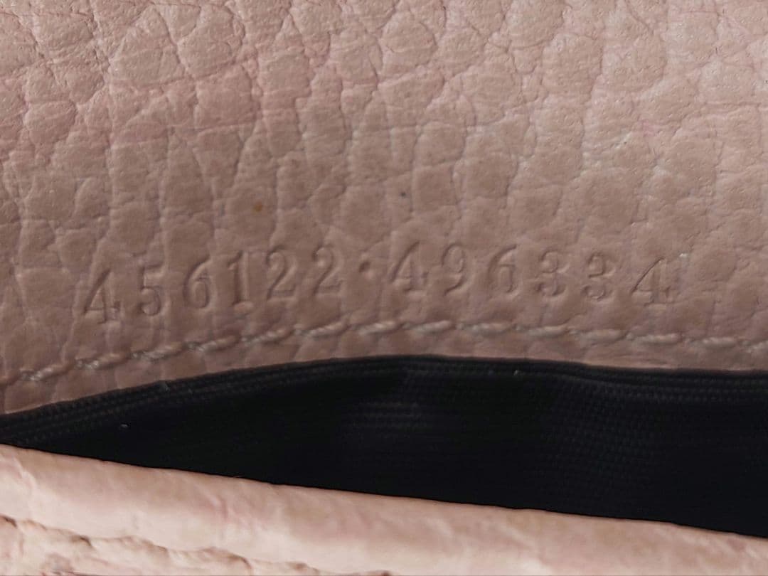 GUCCI グッチ ピンク レザー 二つ折り 財布 マーモント
