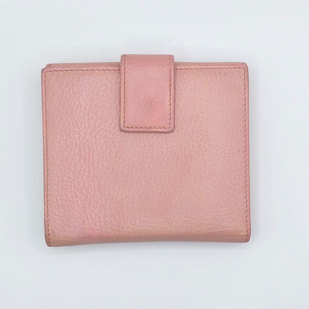 GUCCI グッチ ピンク レザー 二つ折り 財布 マーモント