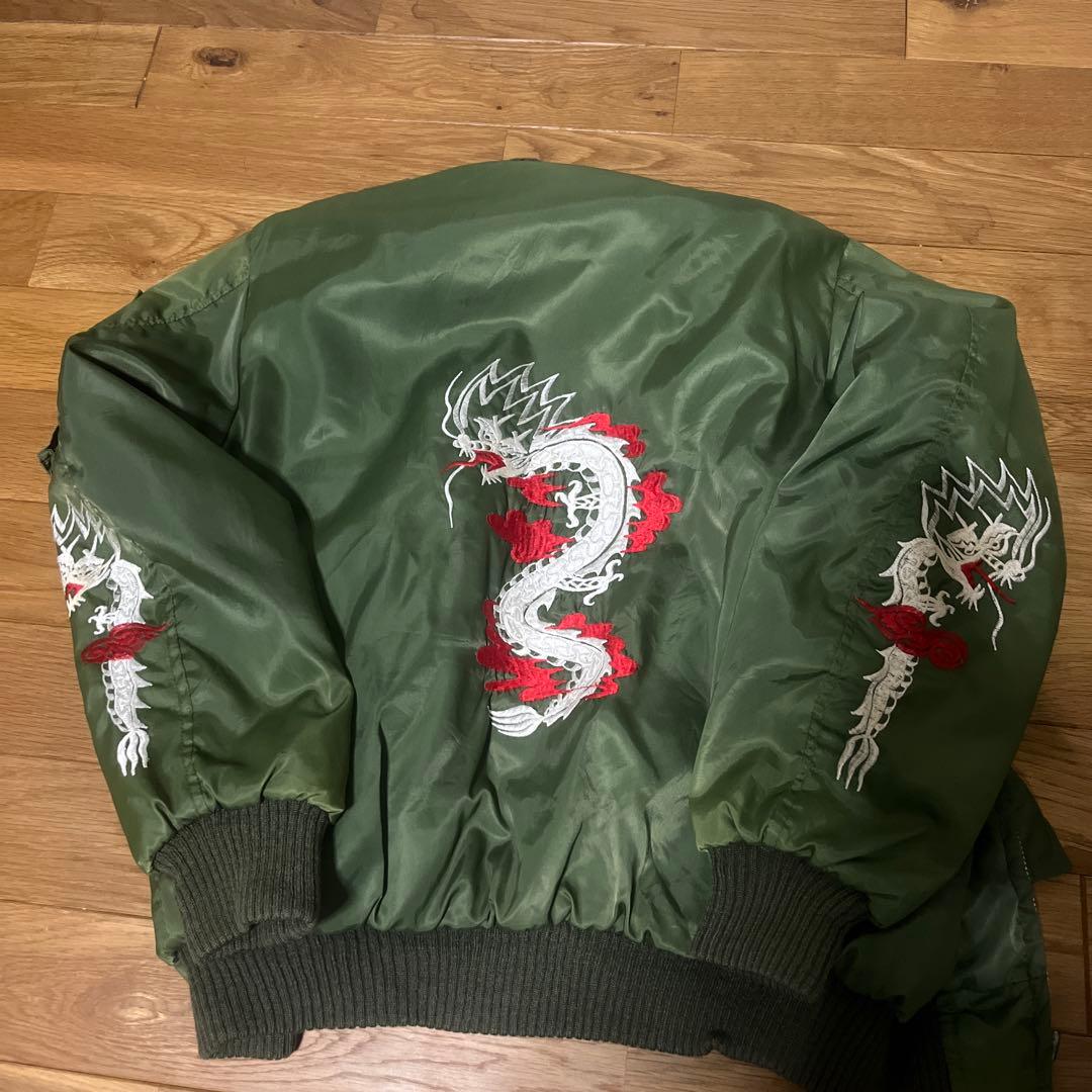 90s00s MA-1ジャケット オリーブグリーン 中綿入り