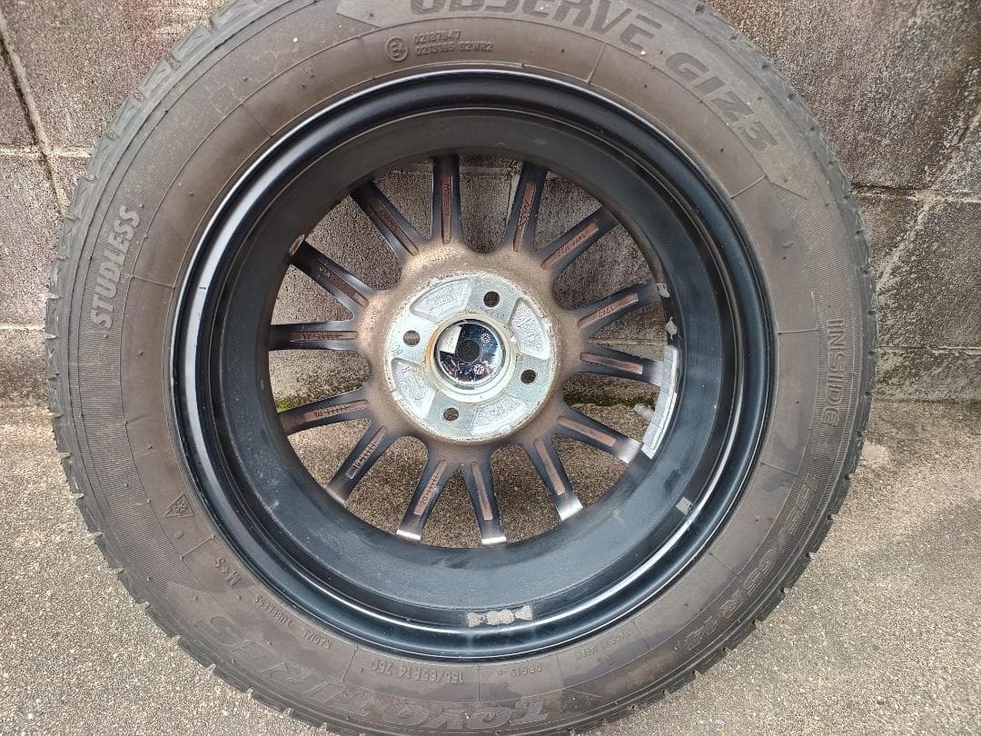 スタッドレスホイール付4本セットトーヨータイヤオブザーブ 155/65/14