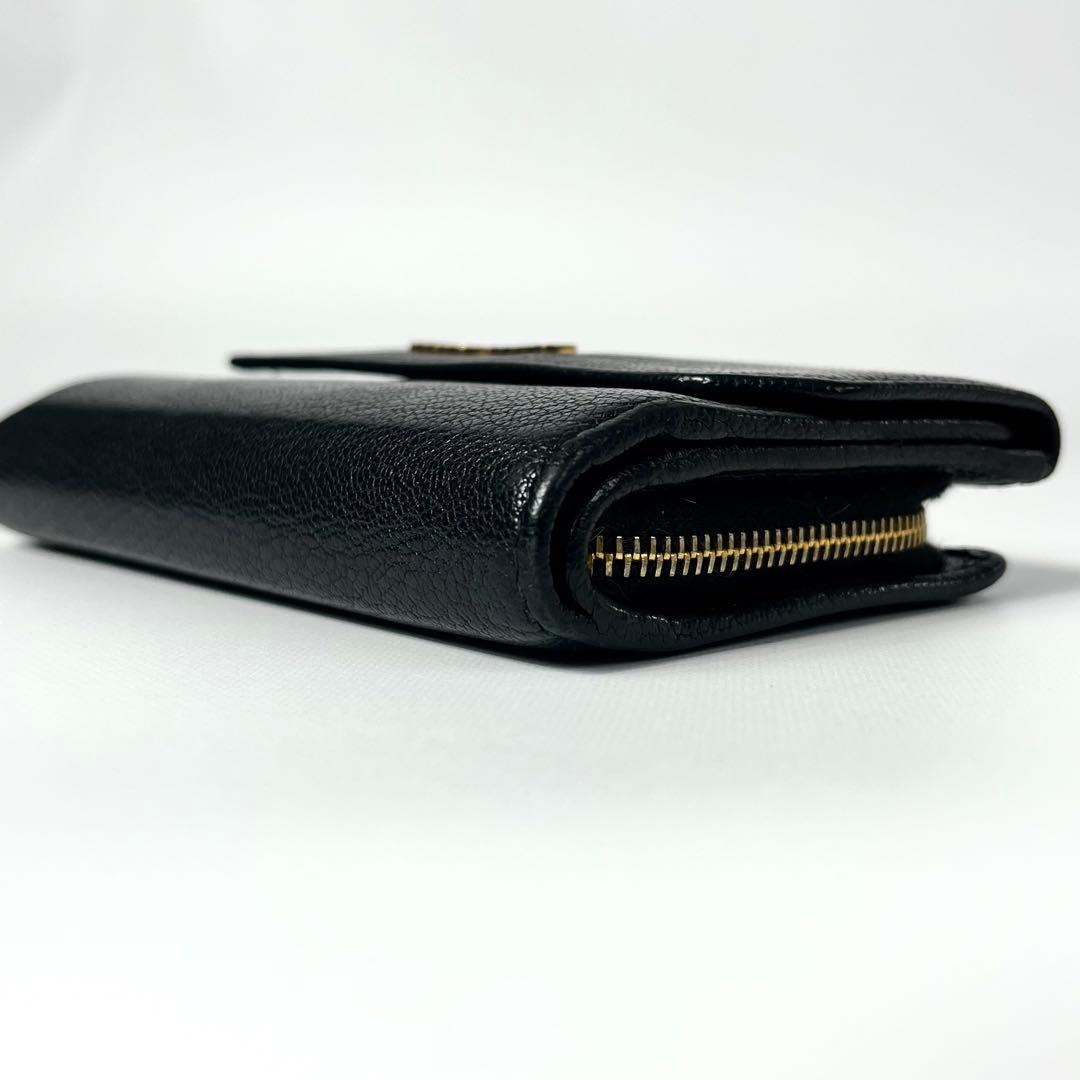 レア✨ミュウミュウ 三つ折り財布 マドラス ロゴ金具 マルチカラー ブラック