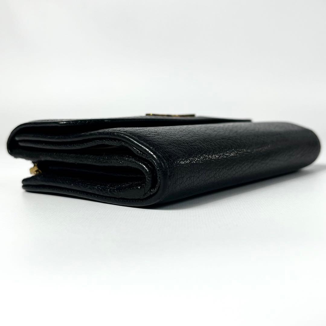 レア✨ミュウミュウ 三つ折り財布 マドラス ロゴ金具 マルチカラー ブラック