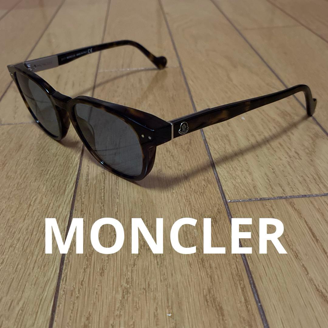MONCLERサングラスべっこう柄フレーム、ブルーレンズ