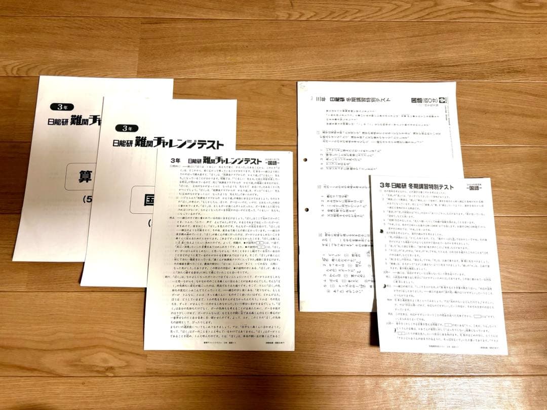 日能研　3年　2024年　全国テスト　マイファーストテスト　難関チャレンジテスト