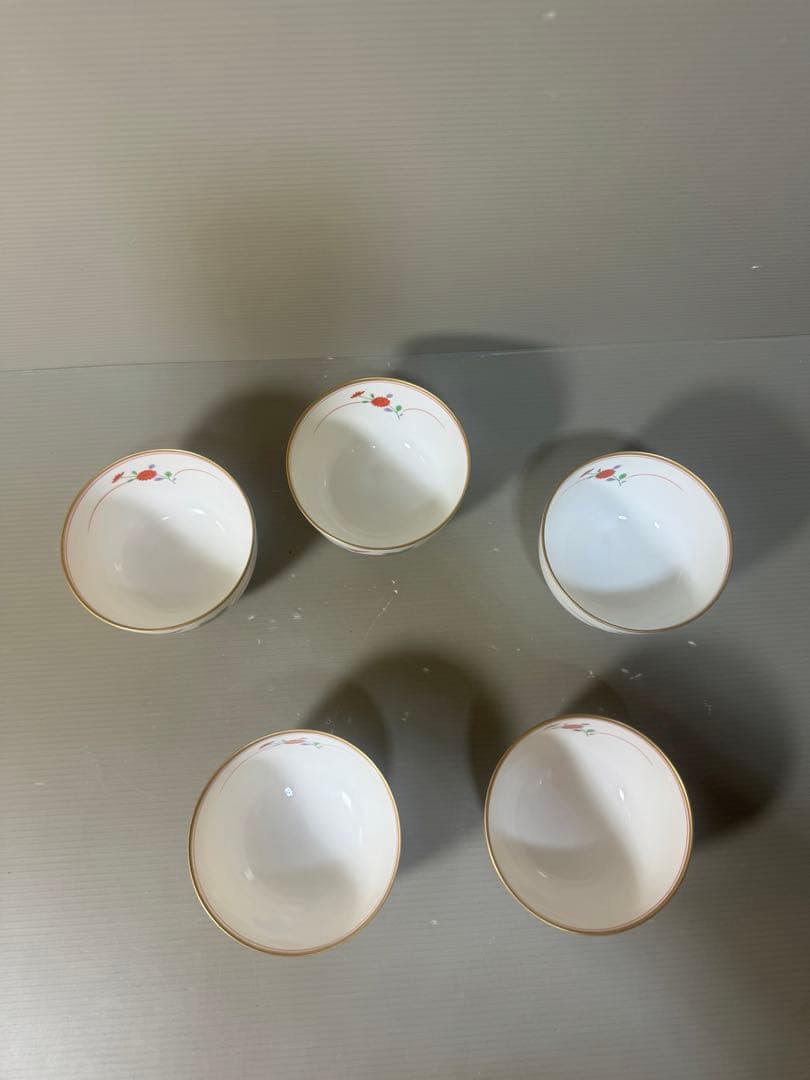 2508 香蘭社　湯呑　5客　金彩　未使用