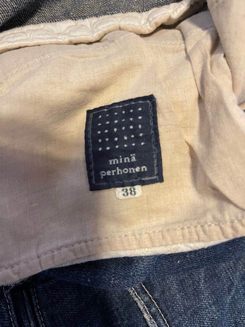 美品　ミナペルホネン　always ロールアップデニム　38 Mina