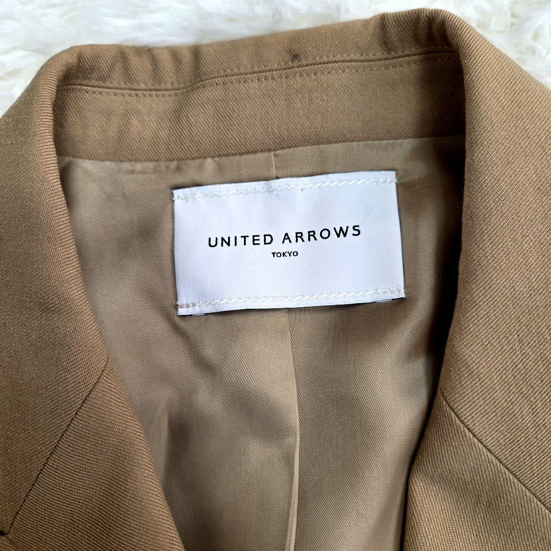 【美品】UNITED ARROWSダブルブレストジャケット 金ボタン、キャメル