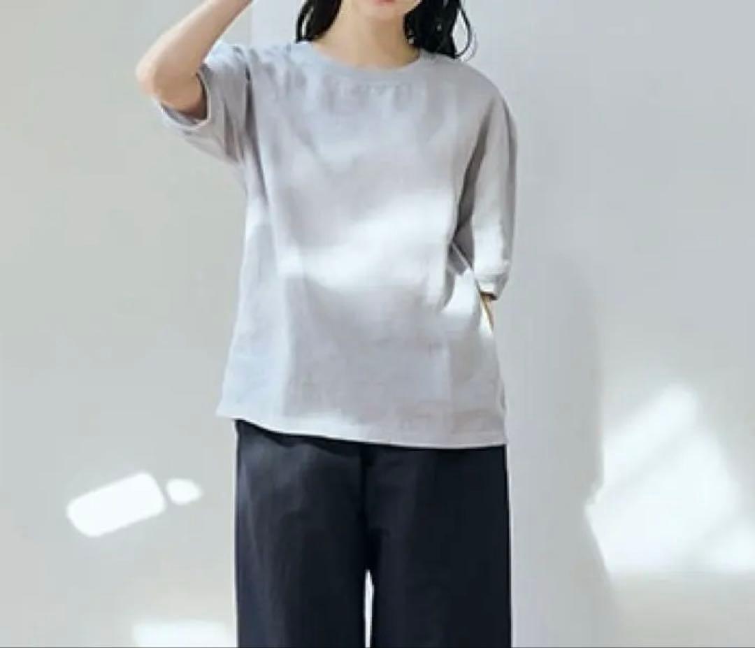 （年度末SALE］麻布Tシャツ　薄墨