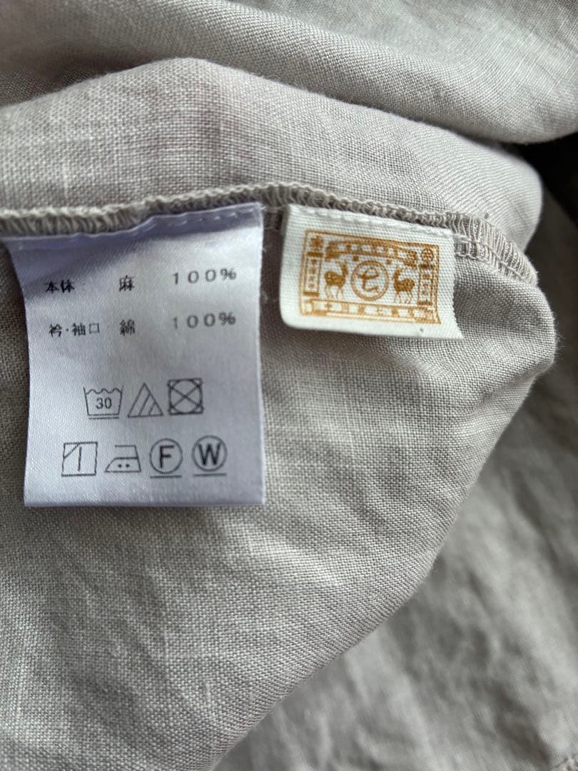 （年度末SALE］麻布Tシャツ　薄墨