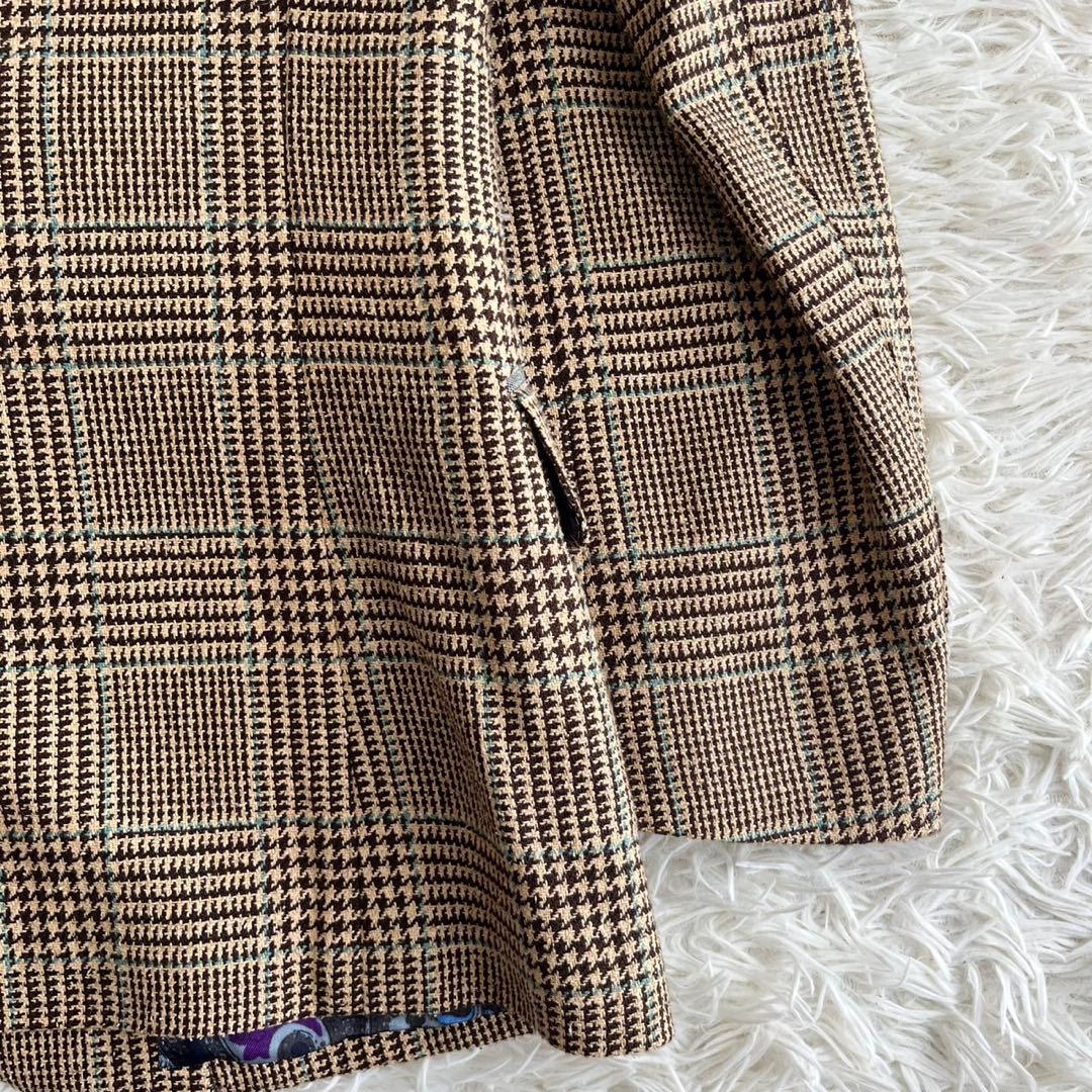 【美品】ポールスミス　ジャケット　ツイード　チェック　ペイズリー　シルク　M