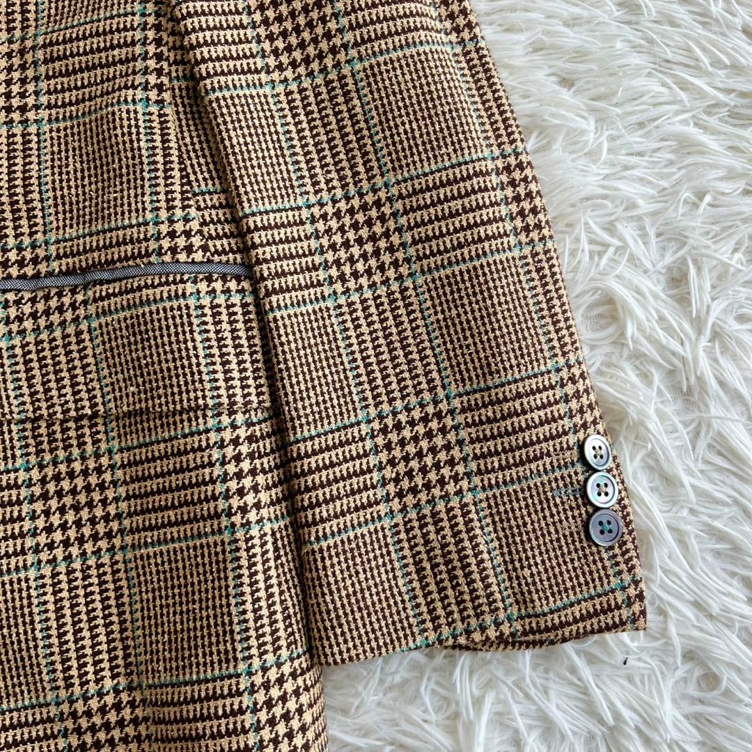 【美品】ポールスミス　ジャケット　ツイード　チェック　ペイズリー　シルク　M