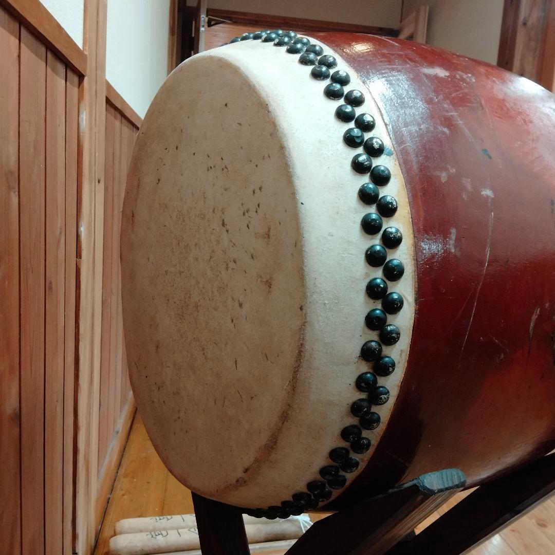 木製和太鼓 木製台・バチ付 直径約45cm