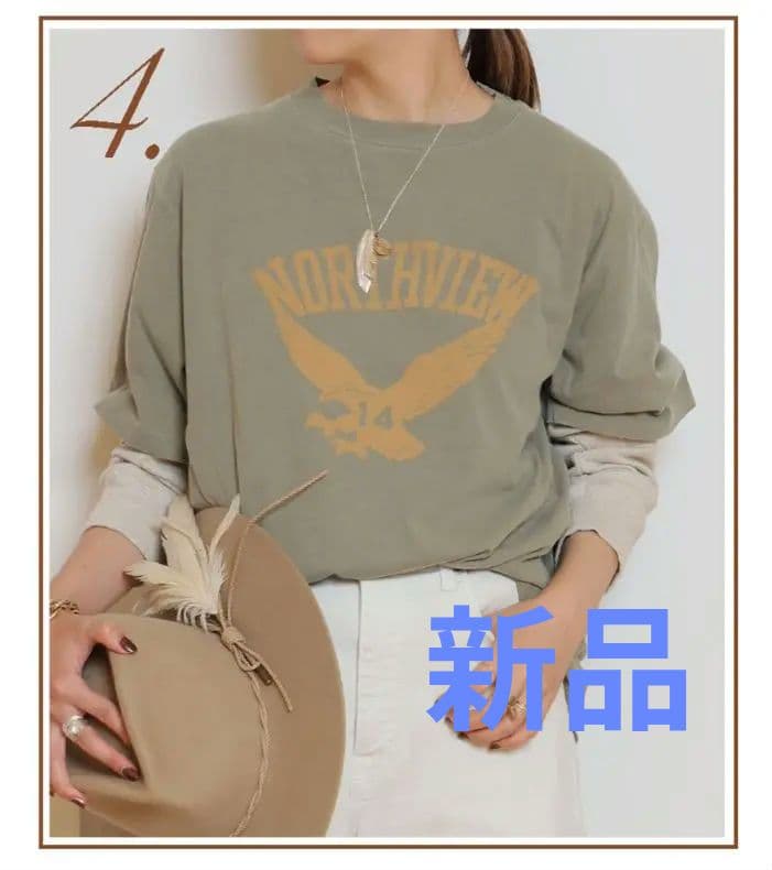 MUSE レミレリーフ NORTHVIEW Tシャツ　カーキ