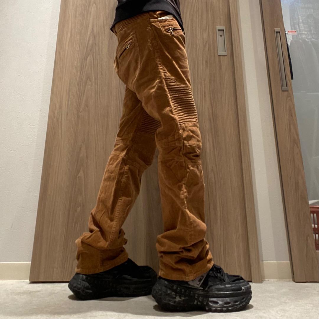 BALMAIN W34 コーデュロイ バイカーデザインパンツ ライディングパンツ