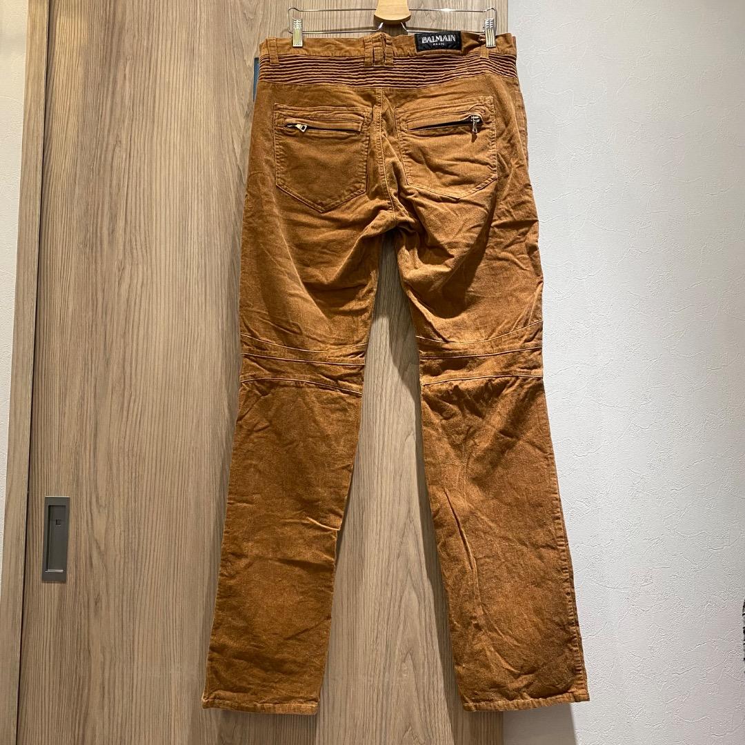 BALMAIN W34 コーデュロイ バイカーデザインパンツ ライディングパンツ