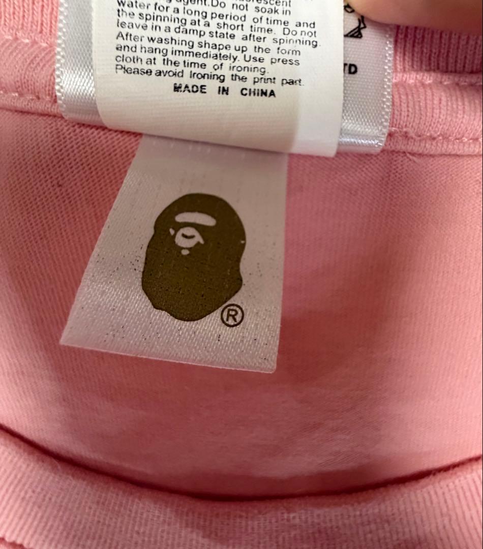 A BATHING APE ピンク Tシャツ Mサイズ ストゥーシー
