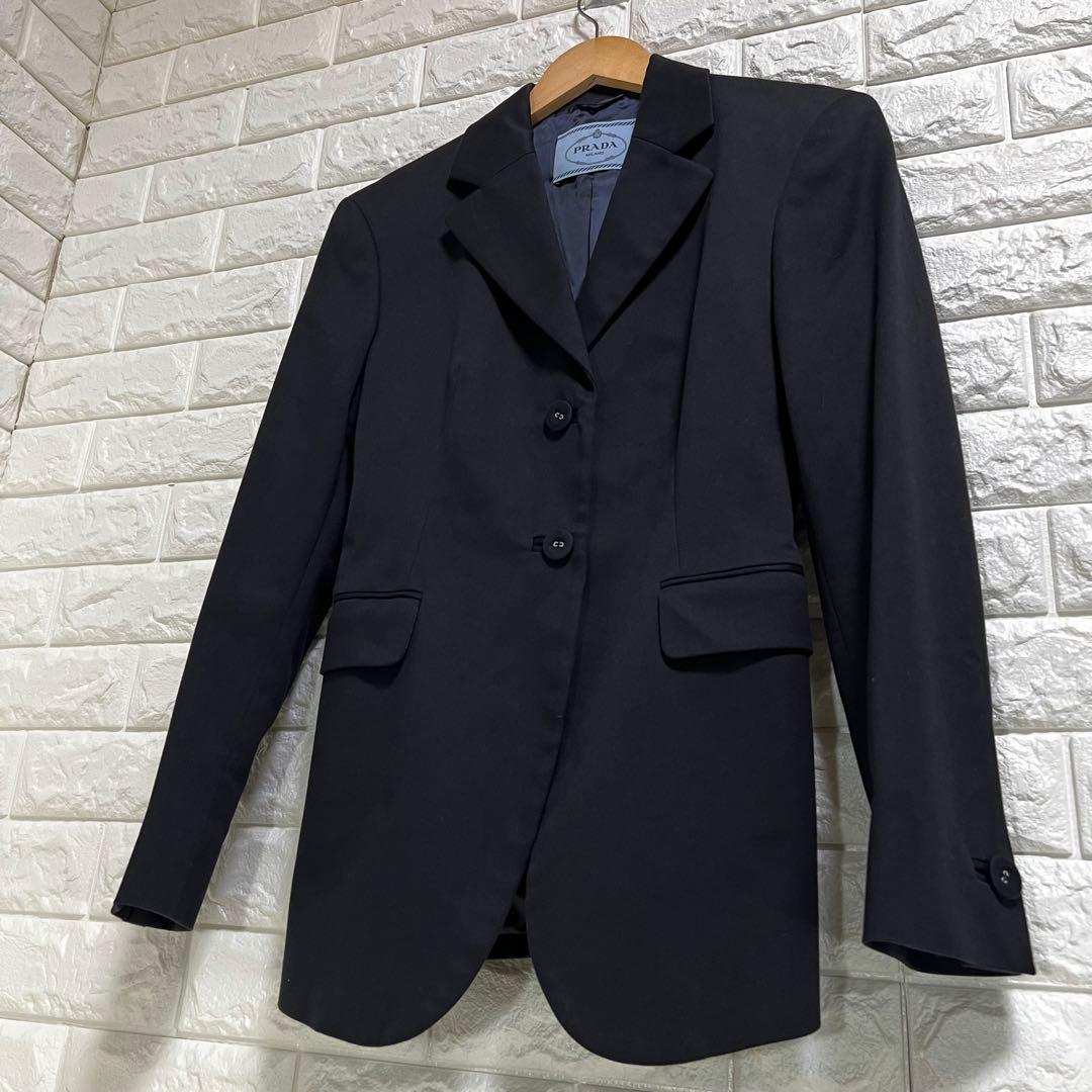 良品✨PRADA プラダ✨テーラードジャケット 黒 サイズ40 イタリア製
