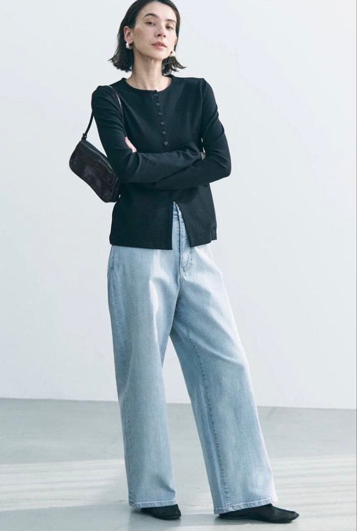 【UNFILO DENIM撥水ストレッチ ルーズワイドデニム