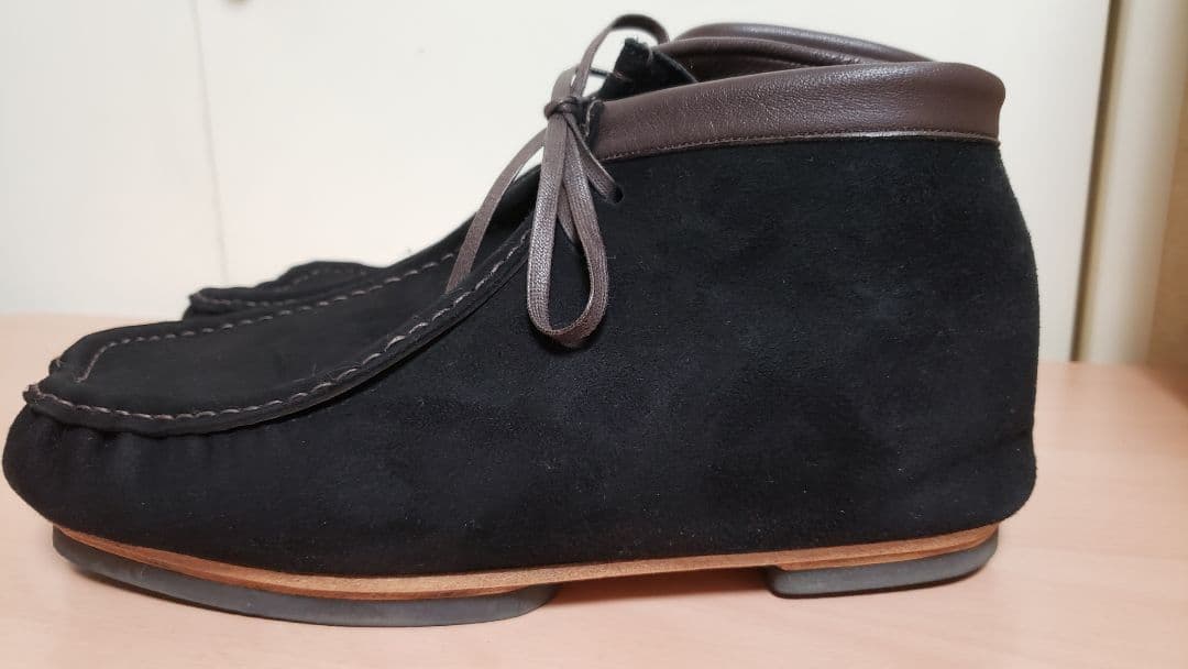 AURALEE SUEDE MOCCASIN SHORT BOOTS 黒9 美品