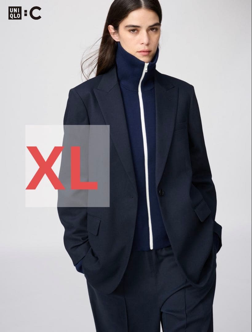 【新品タグ付き】 UNIQLOC ネイビー&ベージュテーラードジャケット XL