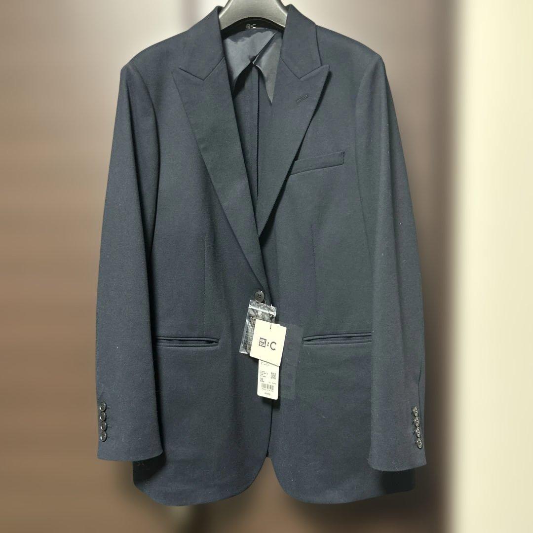 【新品タグ付き】 UNIQLOC ネイビー&ベージュテーラードジャケット XL