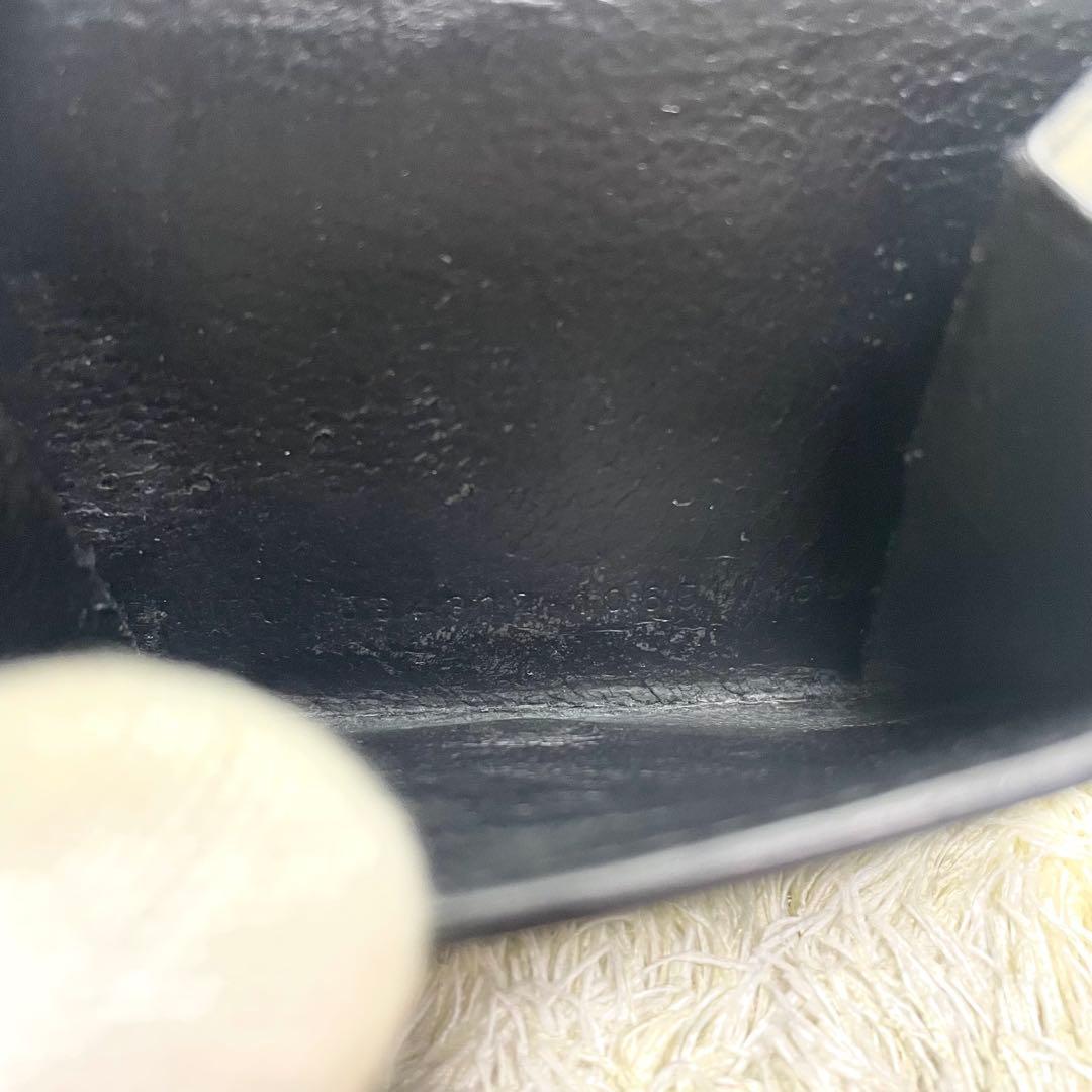 箱 保存袋付き 美品 バレンシアガ 三つ折り財布 コンパクト レザー ブラック